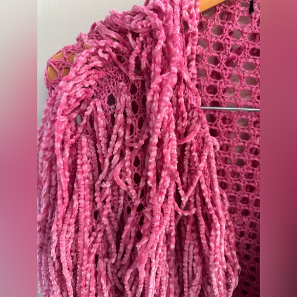 Pink Chenille Shag Fringe Festival Jacket - Picture 4 of 8